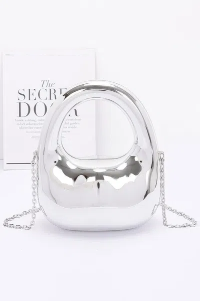 Fashnzfab Metallic Acrylic Bag In Silver