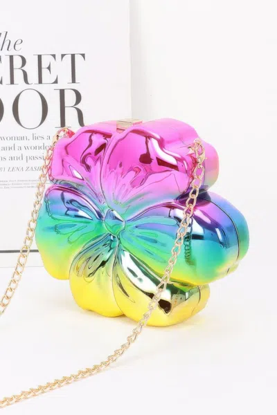 Fashnzfab Metallic Acrylic Clutch In Multi