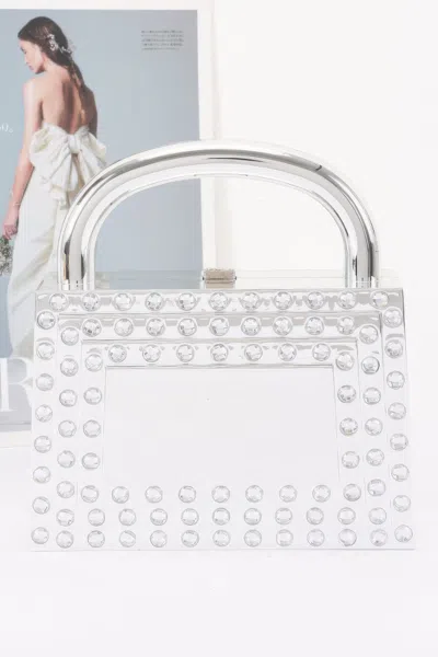 Fashnzfab Metallic Acrylic Clutch In Silver