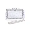 FASHNZFAB METALLIC BEADS GLITTER ICONIC BOX CLUTCH