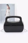 Fashnzfab Metallic Case Bag In Black