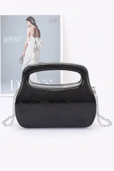 Fashnzfab Metallic Case Bag In Black