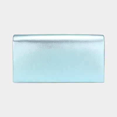 Fashnzfab Metallic Clutch Bag / Crossbody Bag In Blue