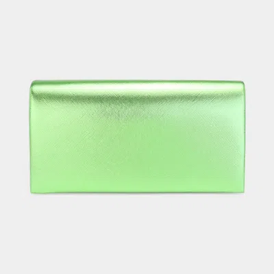 Fashnzfab Metallic Clutch Bag / Crossbody Bag In Green