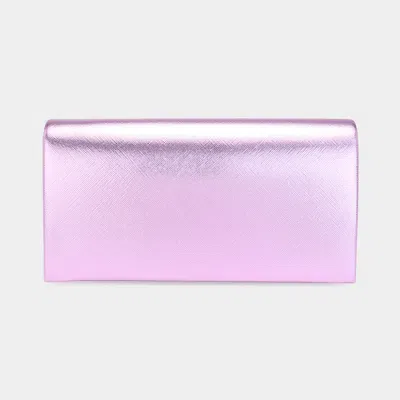 Fashnzfab Metallic Clutch Bag / Crossbody Bag In Purple