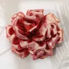 Fashnzfab Metallic Fabric Flower Pin Brooch / Hair Clip / Hair Band / Bracelet Fuchsia In Pink