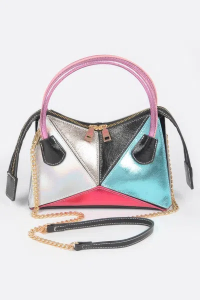 Fashnzfab Metallic Multi Color Top Handle Bag