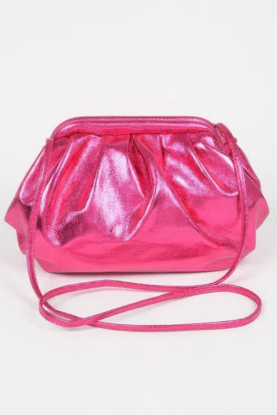 Fashnzfab Metallic Pu Crossbody Bag In Pink