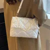 Fashnzfab Metallic Quilted Padded Flap Shoulder Bag / Crossbody Bag In White