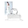 FASHNZFAB METALLIC TOP HANDLE ACRYLIC BOX CLUTCH BAG