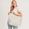 Fashnzfab Metallic Whale Beach Tote Bag In White