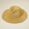 Fashnzfab Metallic Woven Fedora Sun Hat In Gold