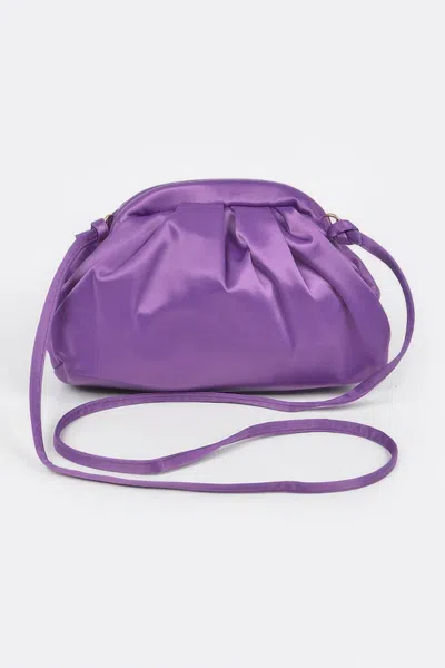Fashnzfab Micro Suede Embossed Clutch Bag In Blue