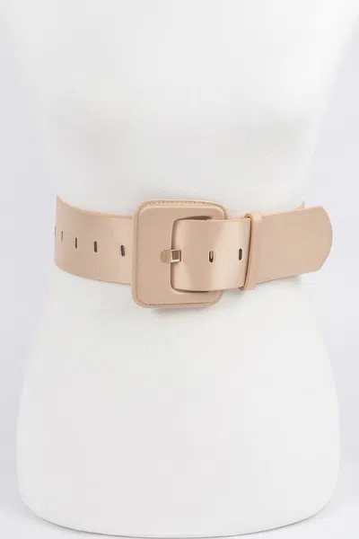 Fashnzfab Micro Suede Wide Buckle Belt In Pink