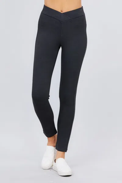 Fashnzfab Mid-rise Ponte Pants In Grey