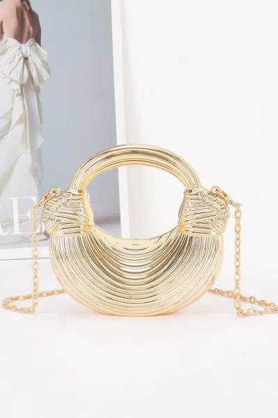 Fashnzfab Mini Acrylic Clutch Bag In Gold