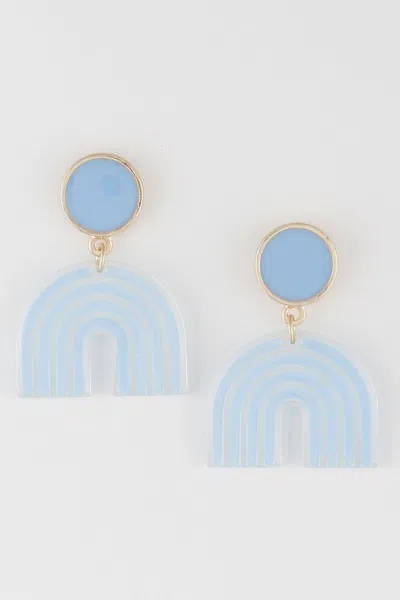 Fashnzfab Mini Arch Earrings In Blue