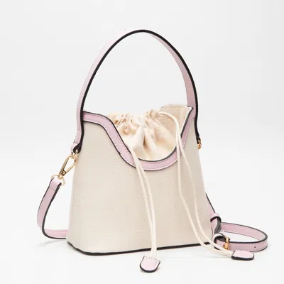 Fashnzfab Mini Canvas Bucket Bag / Crossbody Bag In Pink