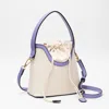Fashnzfab Mini Canvas Bucket Bag / Crossbody Bag In Purple