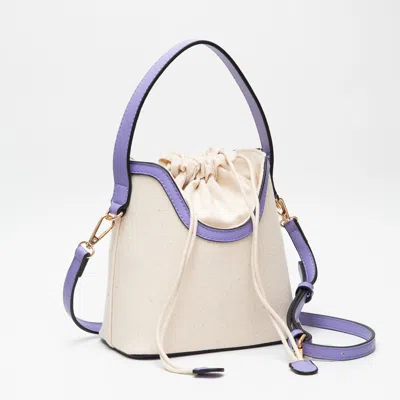 Fashnzfab Mini Canvas Bucket Bag / Crossbody Bag In Purple
