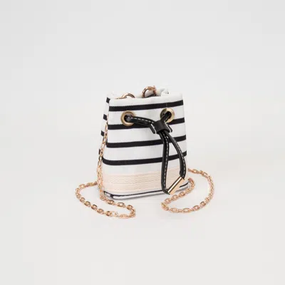 Fashnzfab Mini Canvas Drawstring Crossbody Bag In Black