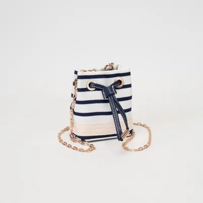 Fashnzfab Mini Canvas Drawstring Crossbody Bag In Blue