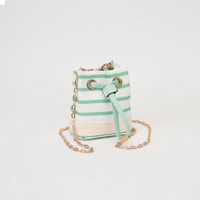 Fashnzfab Mini Canvas Drawstring Crossbody Bag In Green