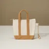 Fashnzfab Mini Canvas Pouch Bag / Bag Charm In Gray