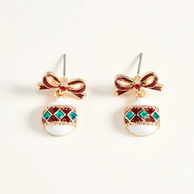 Fashnzfab Mini Christmas Ornament Charm Drop Dangle Earrings In Blue