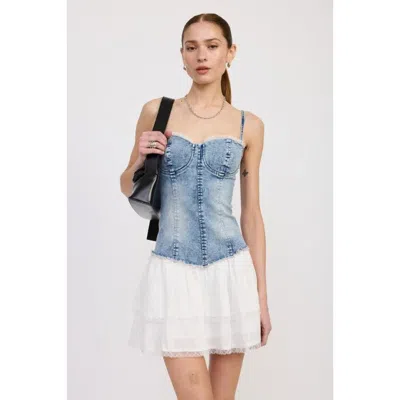 Fashnzfab Mini Corset Denim Dress