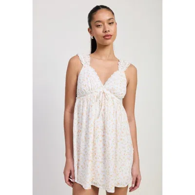 Fashnzfab Mini Floral Babydoll Puff Straps Dress