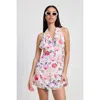 Fashnzfab Mini Halter Neck Floral Dress