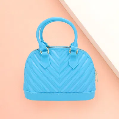 Fashnzfab Mini Jelly Tote Bag In Blue