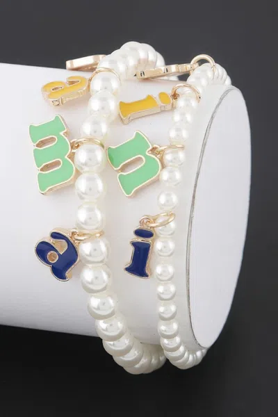 Fashnzfab Mini Mama Beaded Bracelet In Multi
