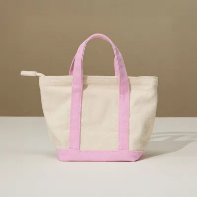 Fashnzfab Mini Multi Purpose Compact Canvas Tote Bag In Pink