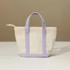Fashnzfab Mini Multi Purpose Compact Canvas Tote Bag In Purple