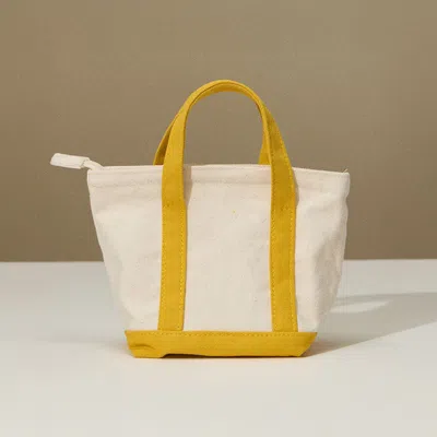 Fashnzfab Mini Multi Purpose Compact Canvas Tote Bag In Yellow