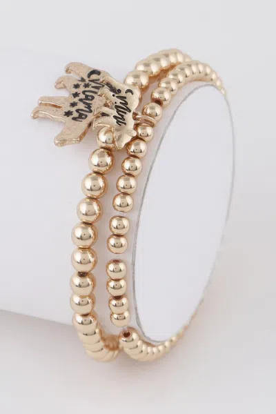 Fashnzfab Mini N Mama Bear Bracelet In Gold