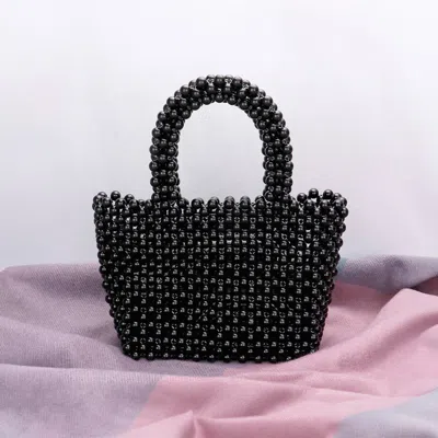 Fashnzfab Mini Pearl Tote Bag In Black