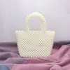 Fashnzfab Mini Pearl Tote Bag In White