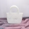 Fashnzfab Mini Pearl Tote Bag In White