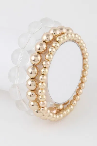 Fashnzfab Minimal Triple Beaded Bracelet In Multi