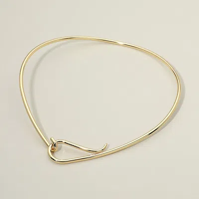 Fashnzfab Minimalist Metal Hook Necklace In Gold