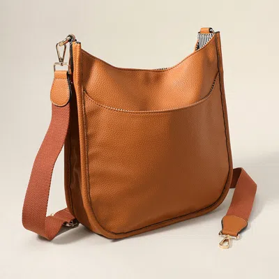 Fashnzfab Minimalist Solid Faux Leather Handbag In Orange