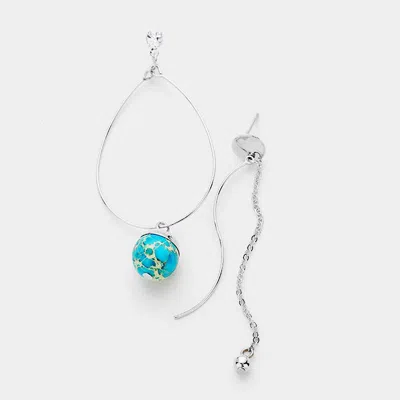 Fashnzfab Mismatched Bead Dome Geo Metal Dangle Earrings In Multi