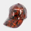 Fashnzfab Mixed Picture Print Patent Baseball Cap In Brown