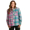 Fashnzfab Mixed Plaid Boxy Cut Button Down Flannel With Front Pocket In Multi