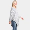 Fashnzfab Mixed Printed Soft Poncho In Gray