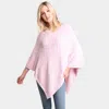 Fashnzfab Mixed Printed Soft Poncho In Pink