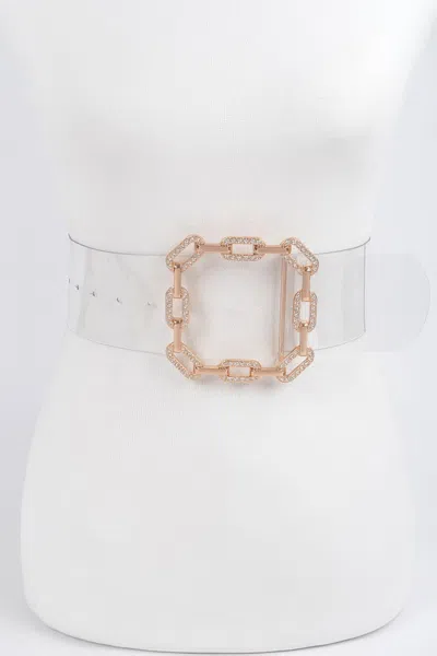 Fashnzfab Modern Clear Plus Size Waist Belt In Green